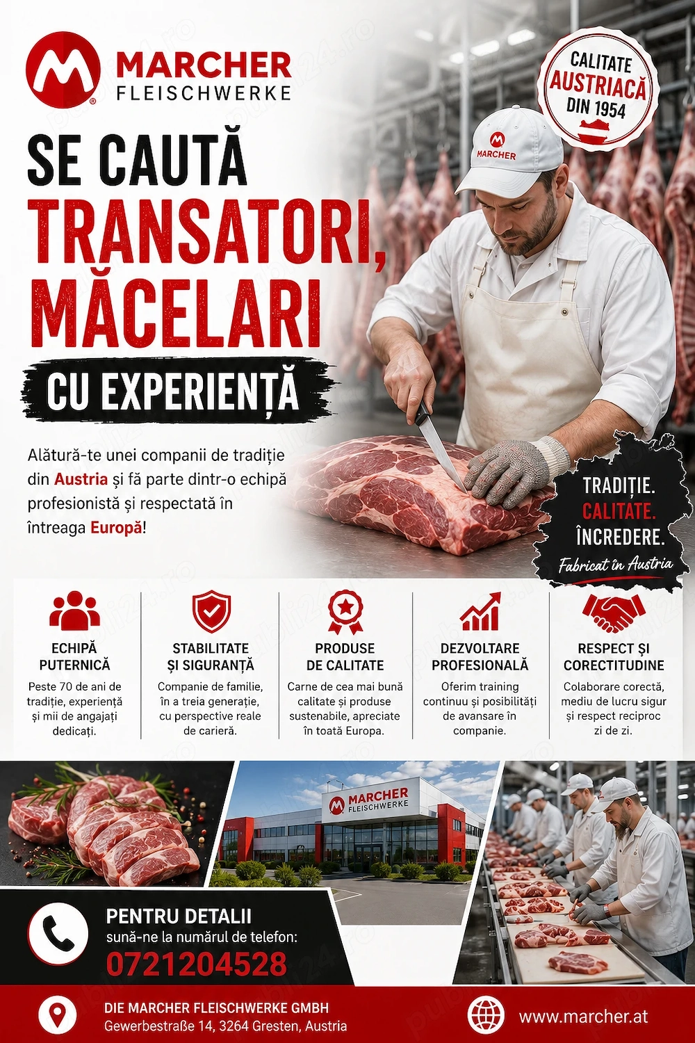 Angajam muncitori cu experiență in abator Austria