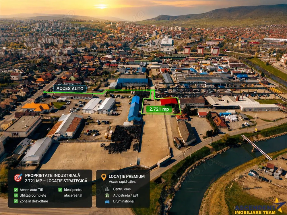 Platforma strategica, acces dedicat, conexiune cu zona comerciala Beclean