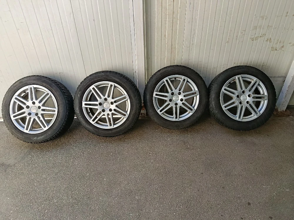 Jante Le Mans audi,vw, Mercedes 5x112 16 anvelope  205 55 16, foarte bune 7mm