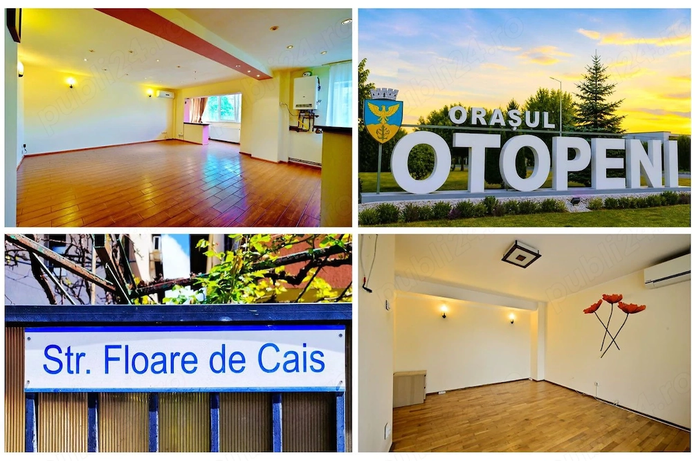 Vanzare 4 camere Etaj 1 bloc 1980 Str. Floare de Cais Central Otopeni-Ilfov In pland secund Liniste