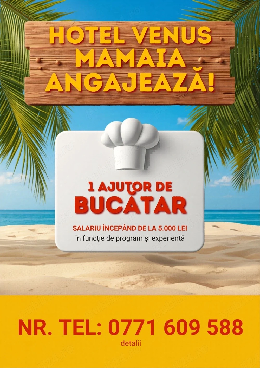 Ajutor Bucătar- sezonier Mamaia