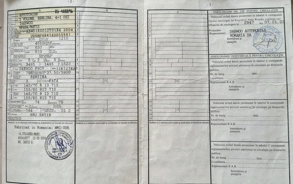 Daewoo Matiz dezmembrari