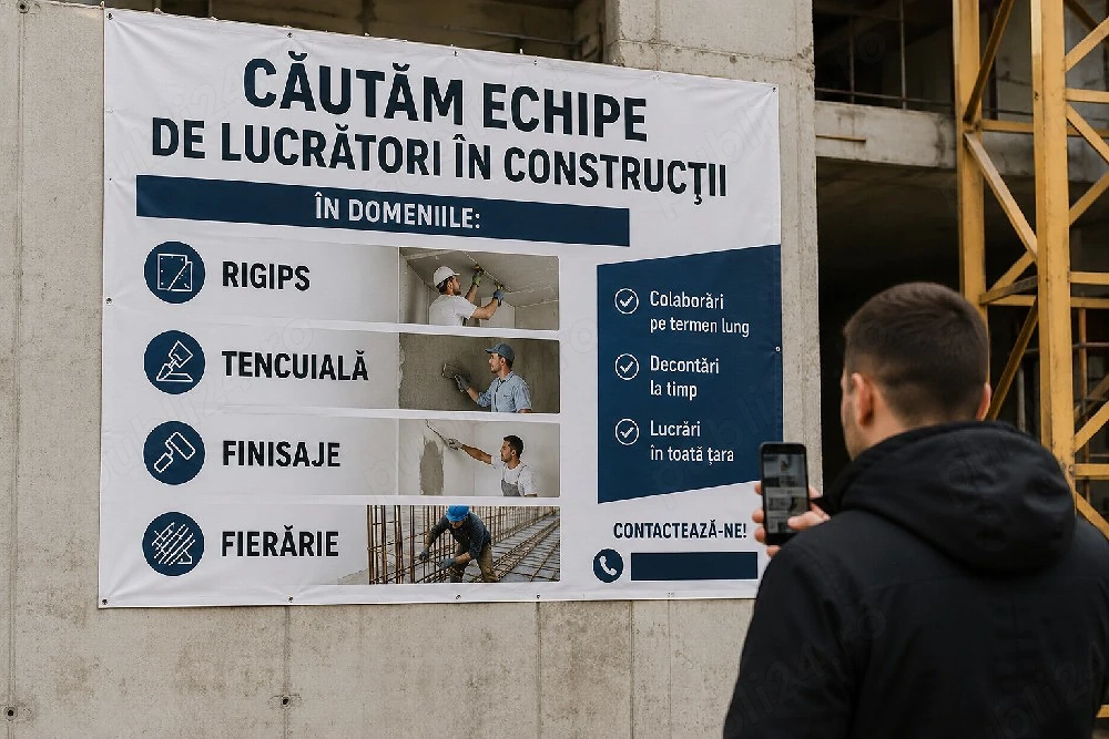 Munca in construcții la zidarie, rigips, finisaje, fierarie.