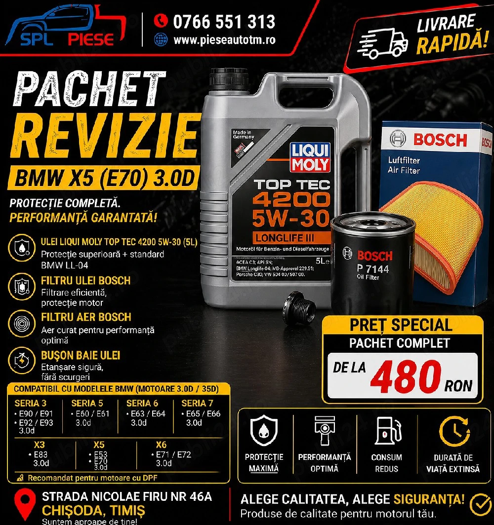 Pachet revizie complet pentru BMW X5 (E70) 3.0D!