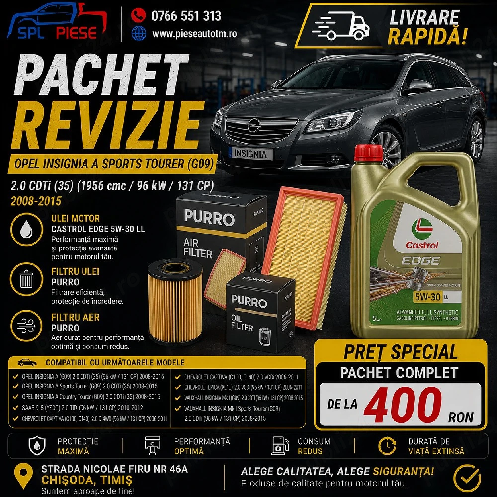 Pachet revizie pentru Opel Insignia A Sports Tourer 2.0 CDTi!