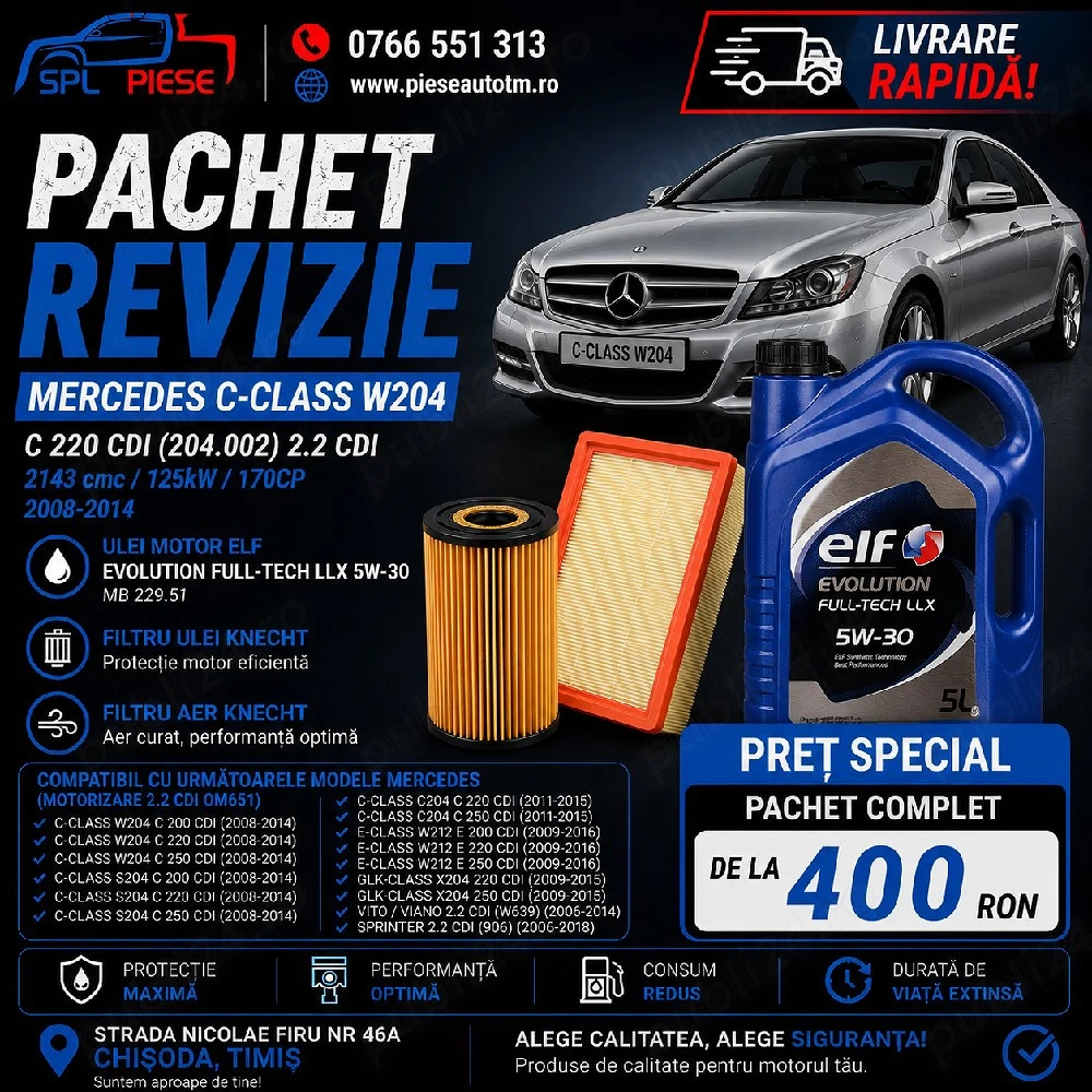 Pachet revizie pentru Mercedes C-Class W204 C220 CDI!