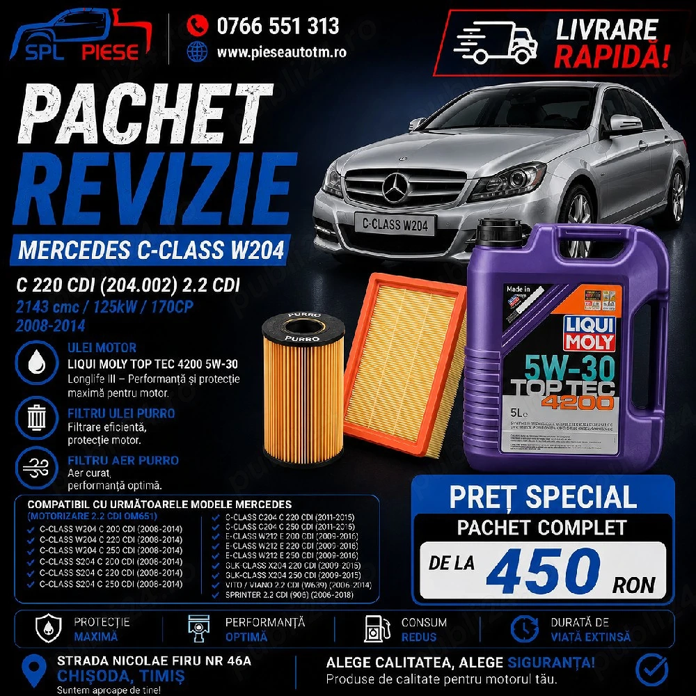 Pachet revizie pentru Mercedes C-Class W204 C220 CDI!
