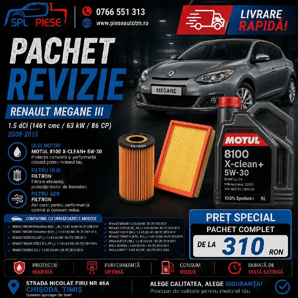 Pachet revizie pentru Renault Megane III 1.5 dCi!