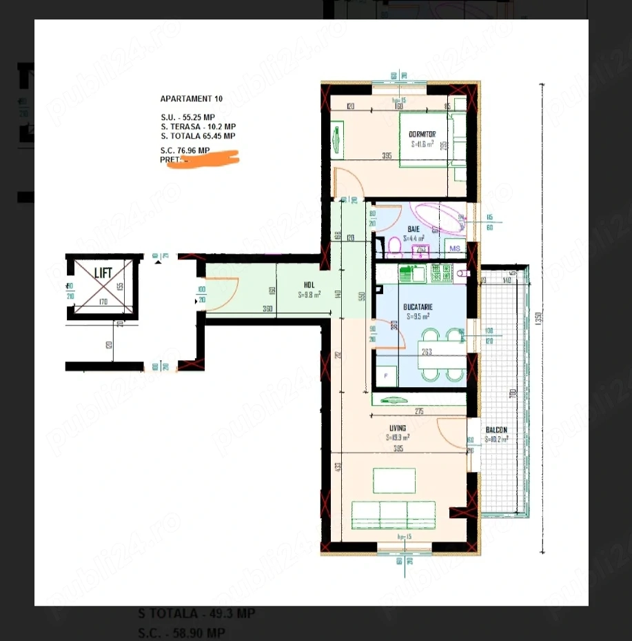 Apartament cu doua camere de vânzare 