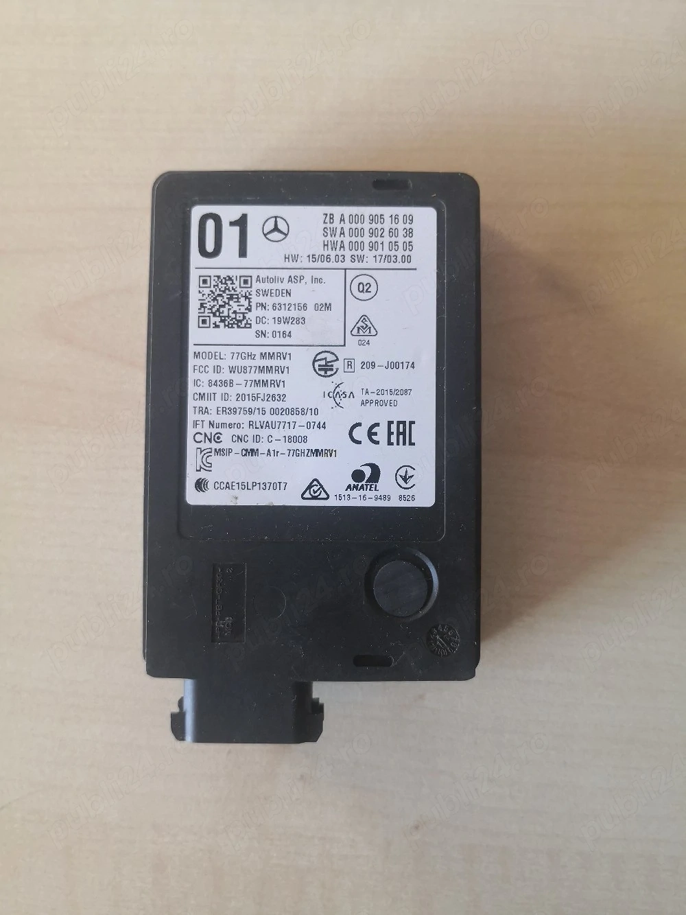 Senzor Radar Distronic / Blind Spot Mercedes-Benz A00090051609 Original