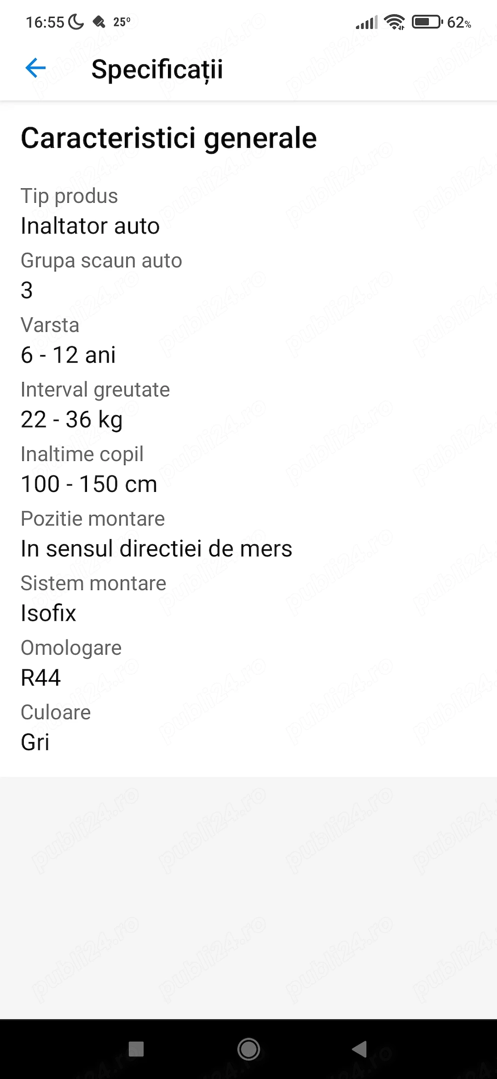Înălțător auto copii