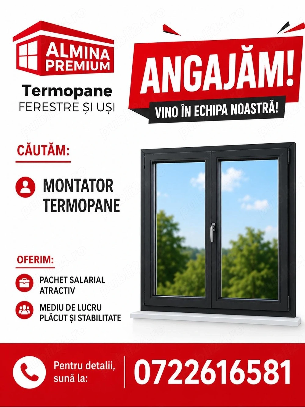 Angajam montator ferestre si usi PVC