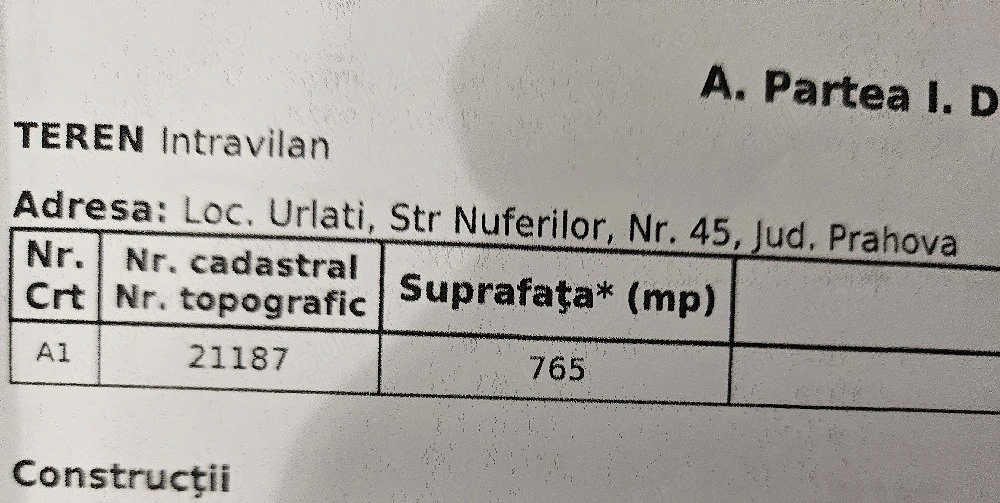 teren intravilan oras Urlati