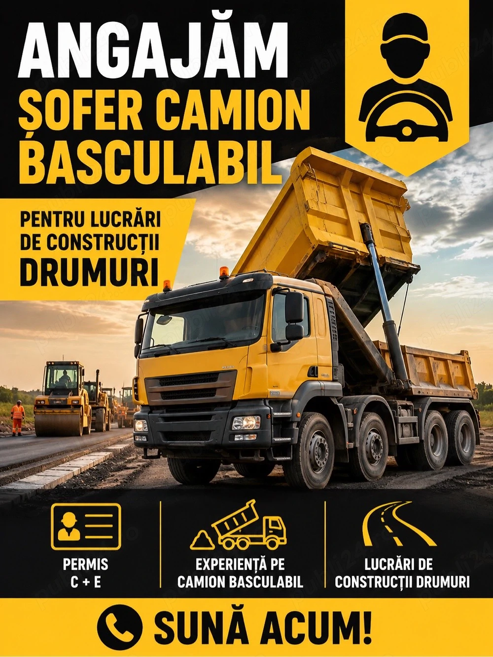angajam operator şofor pentru camione 