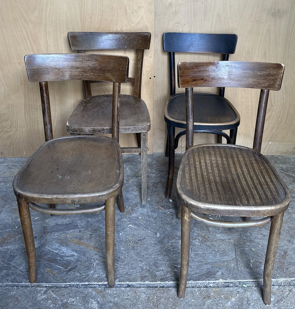 4 buc Scaun Vintage Stil Thonet; Scaun din Lemn Masiv