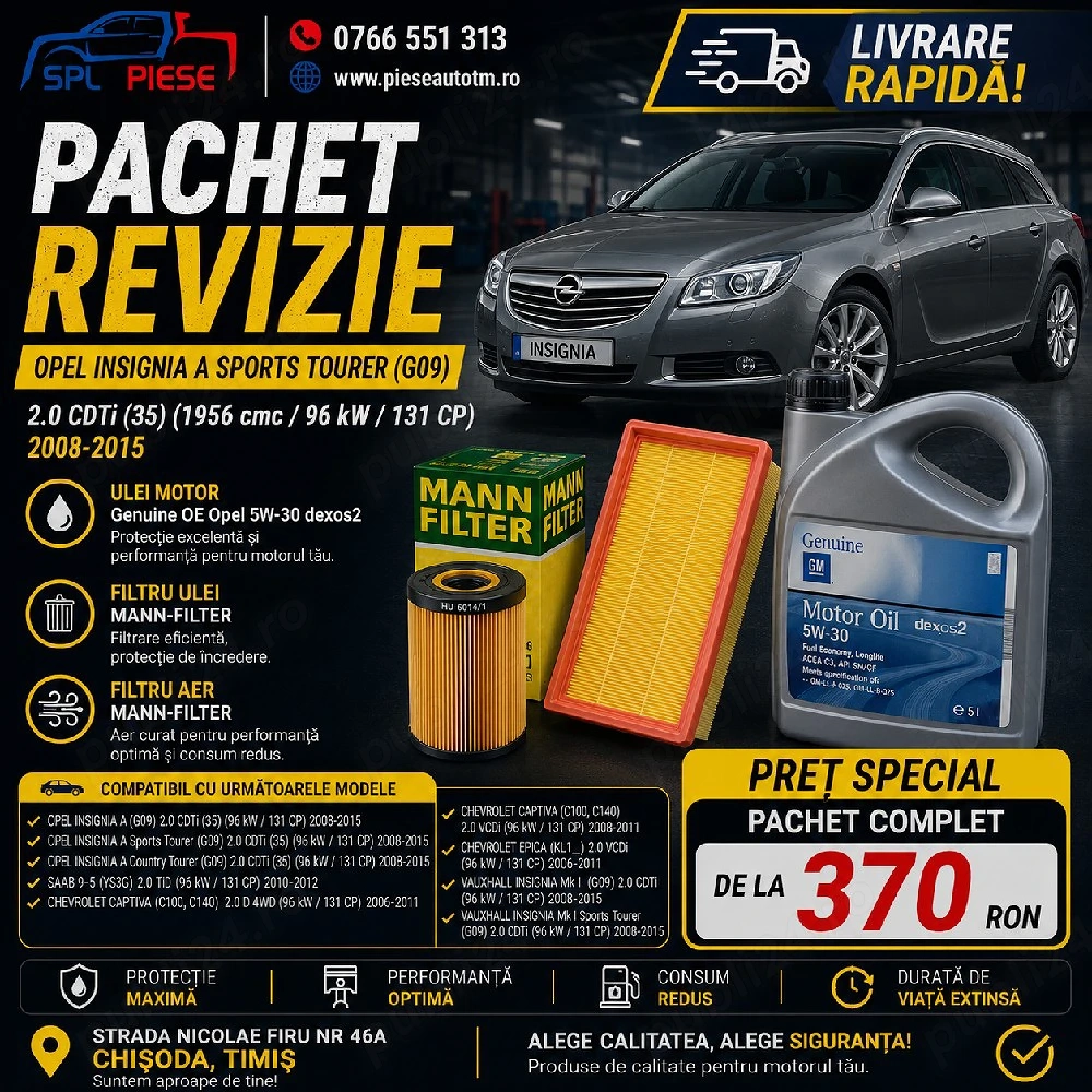 Pachet revizie Opel Insignia A Sports Tourer 2.0 CDTi Mann + GM