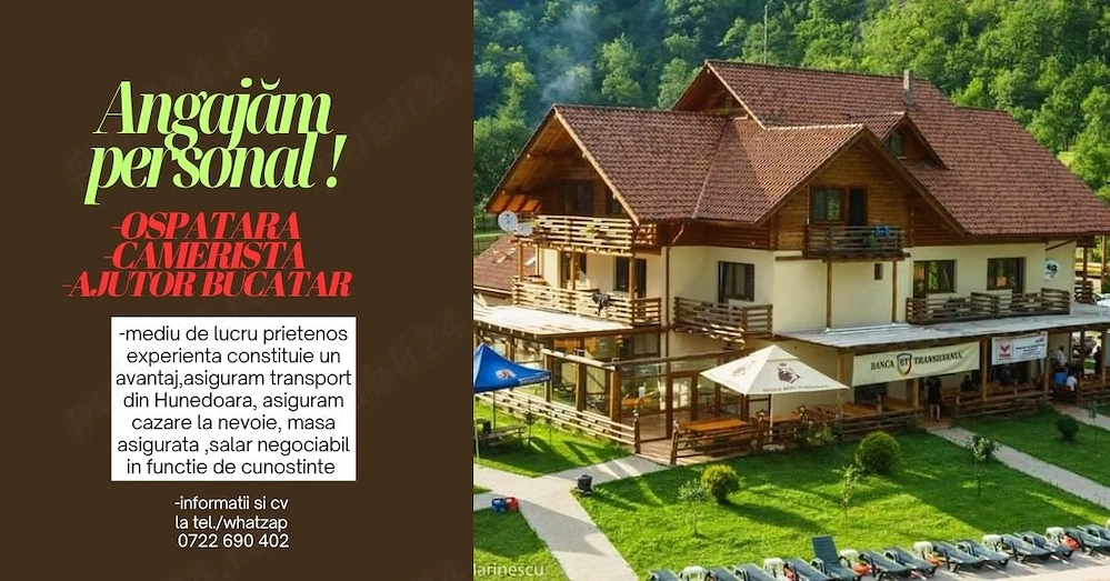 Pensiune turistica Hunedoara angajam personal