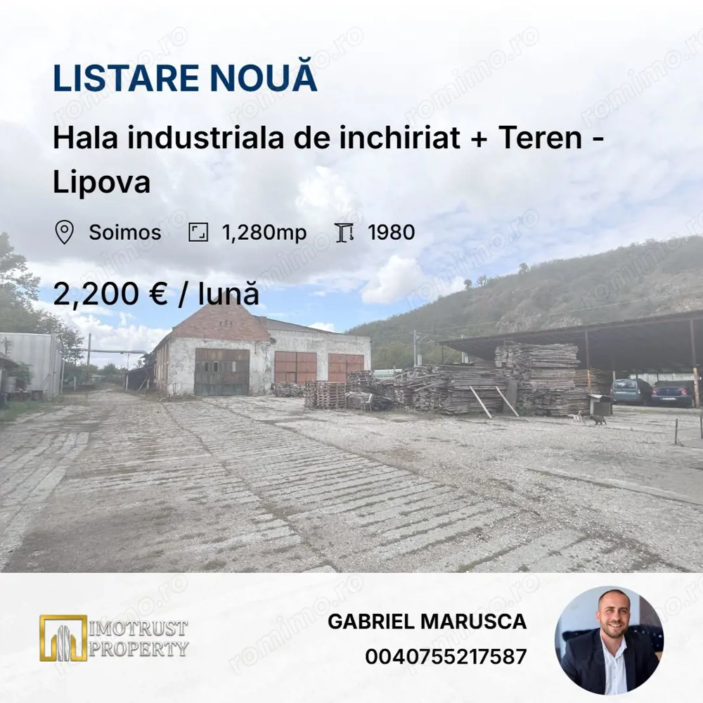 Hala industriala de inchiriat + Teren - Lipova
