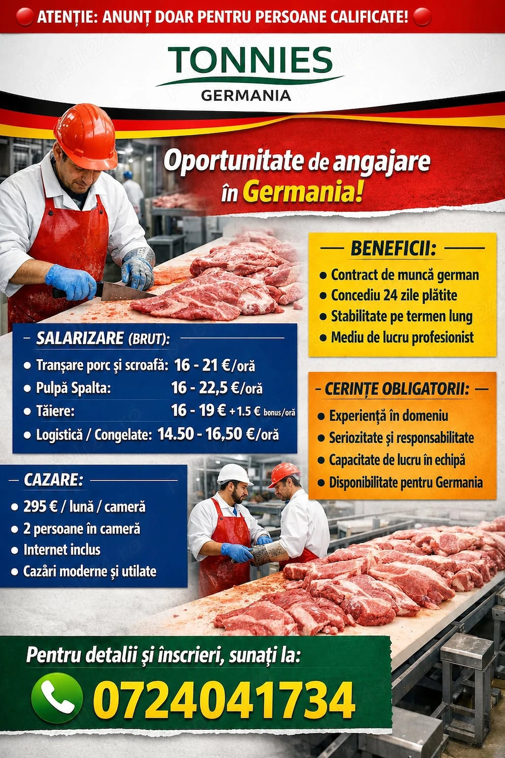 Angajări Germania   abator   procesare carne   Tönnies