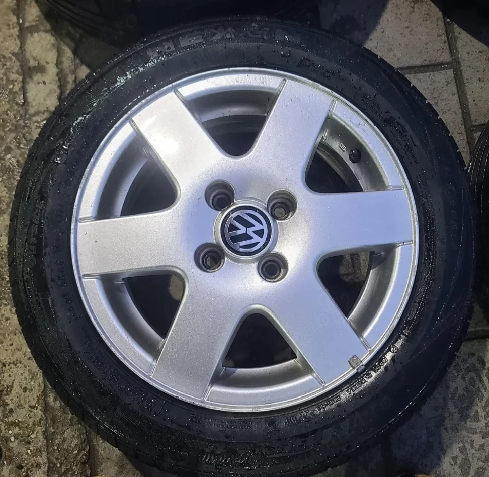 Jante lupo polo 4x100 pe 14  originale+anvelope f bune