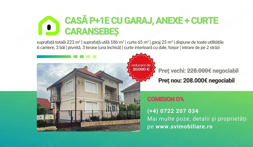 Comision 0 - Casa P+1E Str. Baba Novac, Zona Teius   Caransebes