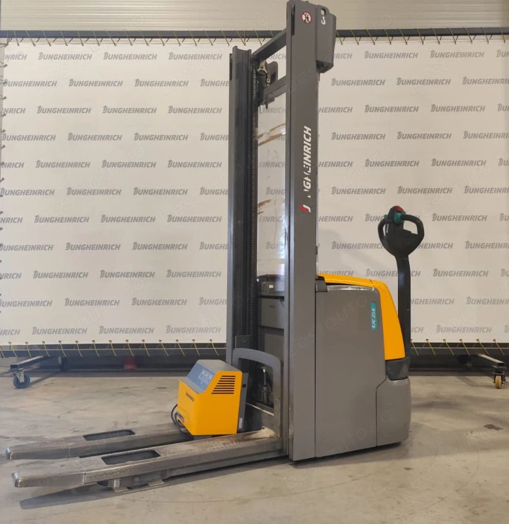 Transpalet electric cu catarg Jungheinrich EJC 216, capacitate 1600 kg