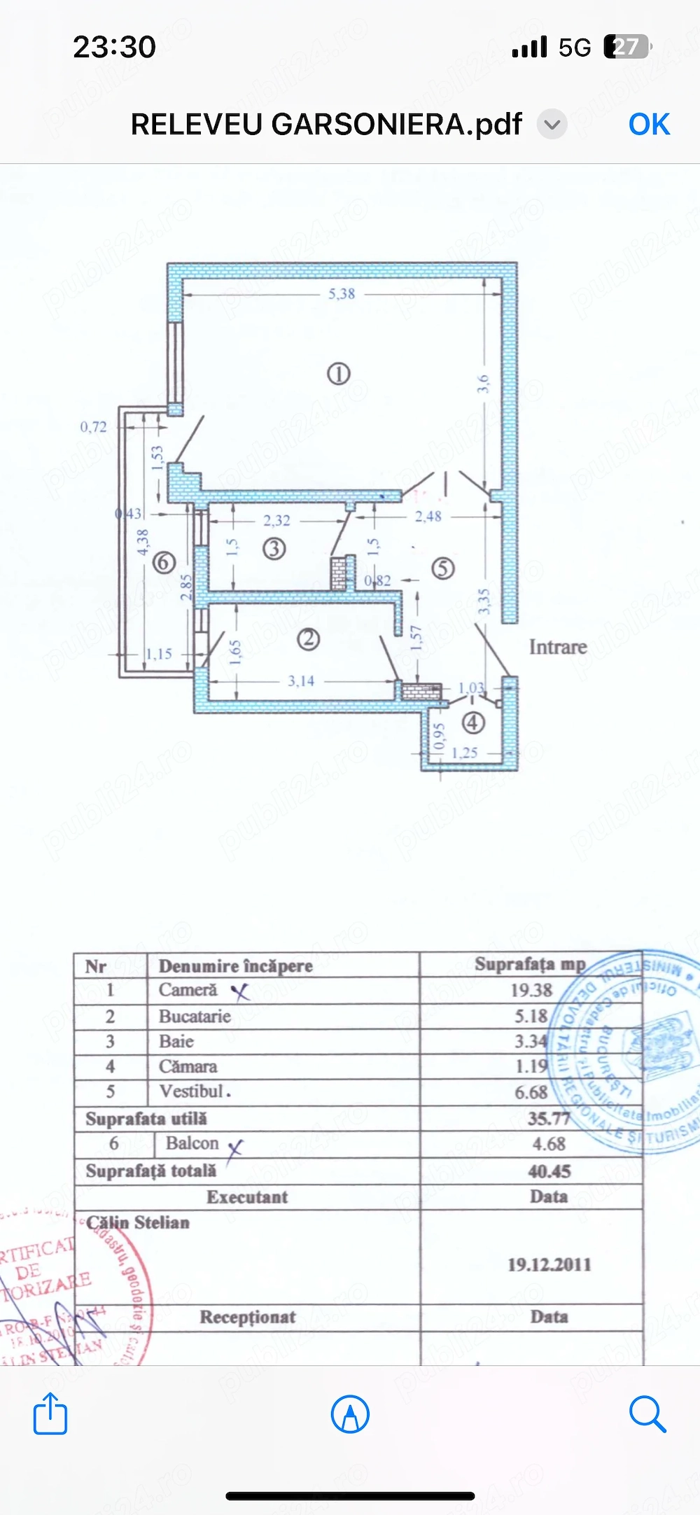 Garsonieră decomandată, sector 1, zona Băneasa, Șoseaua București -Ploiești , nr 14-22