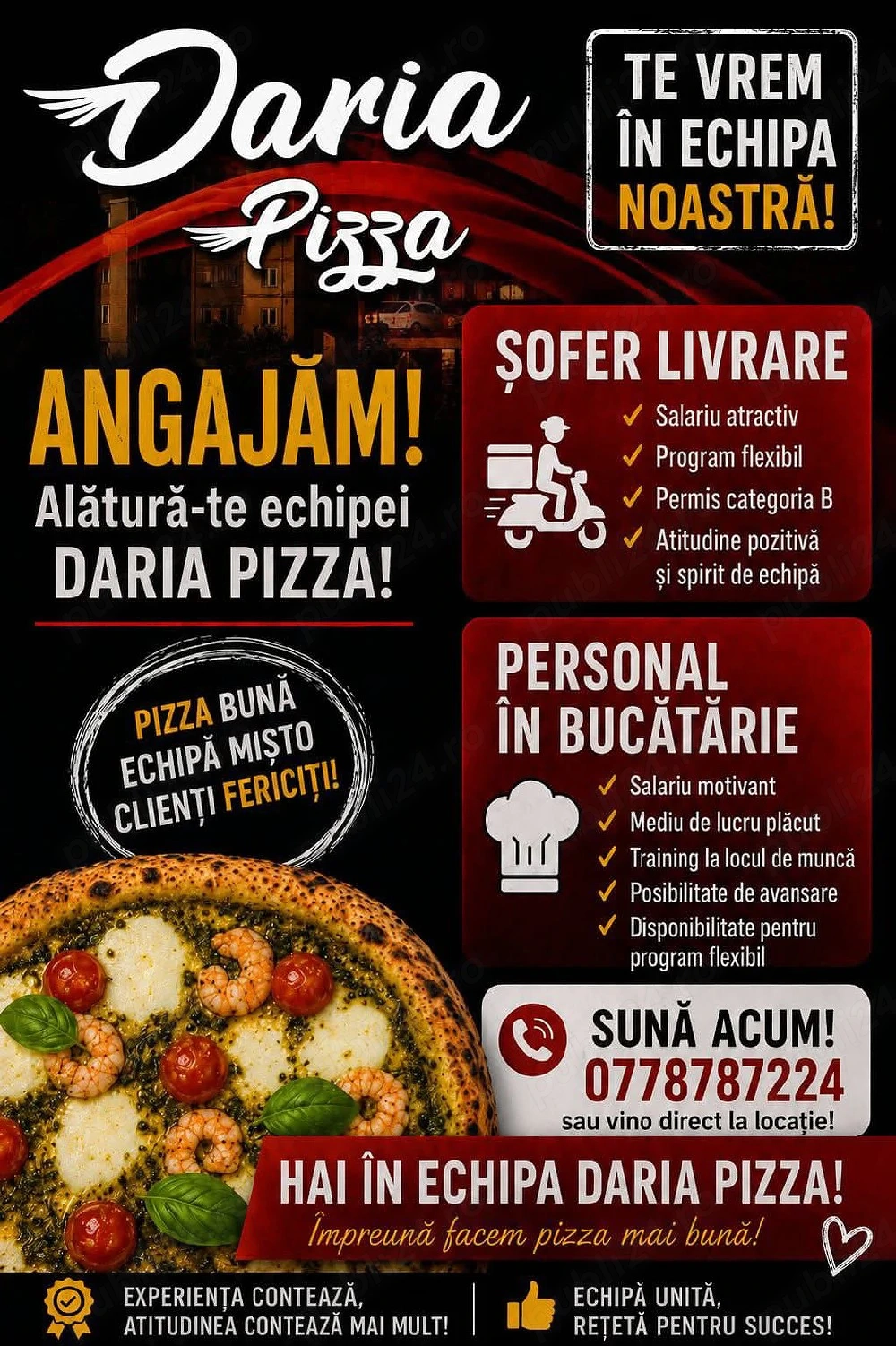 Daria angajează șoferi delivery