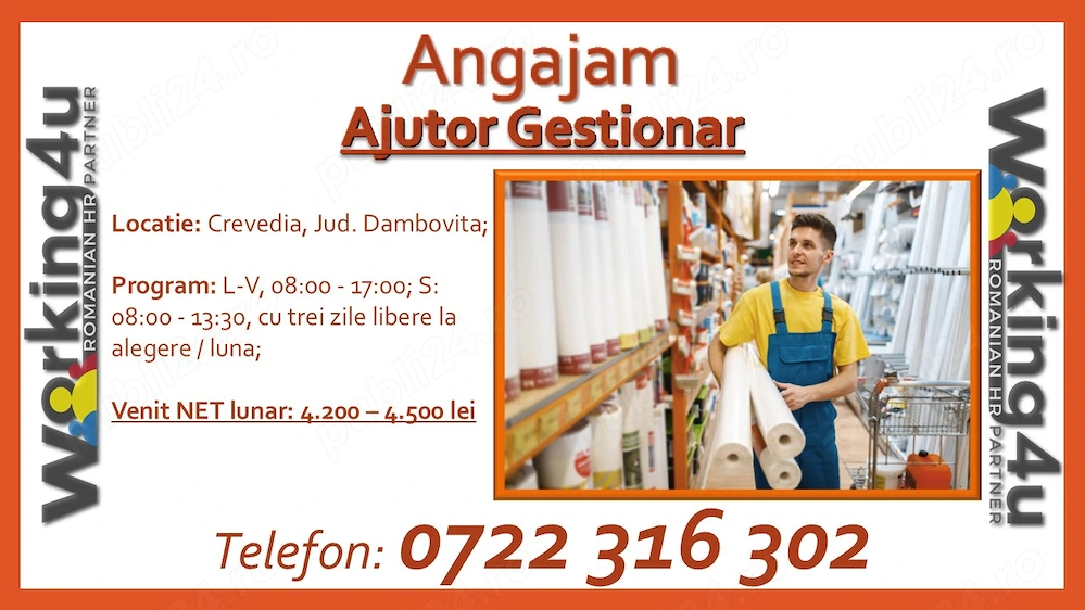 Ajutor Gestionar Depozit Produse Bricolaj