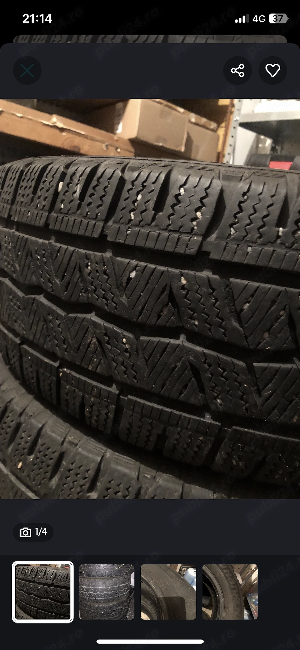 Vând 4 anvelope Hankook 215/65/16C
