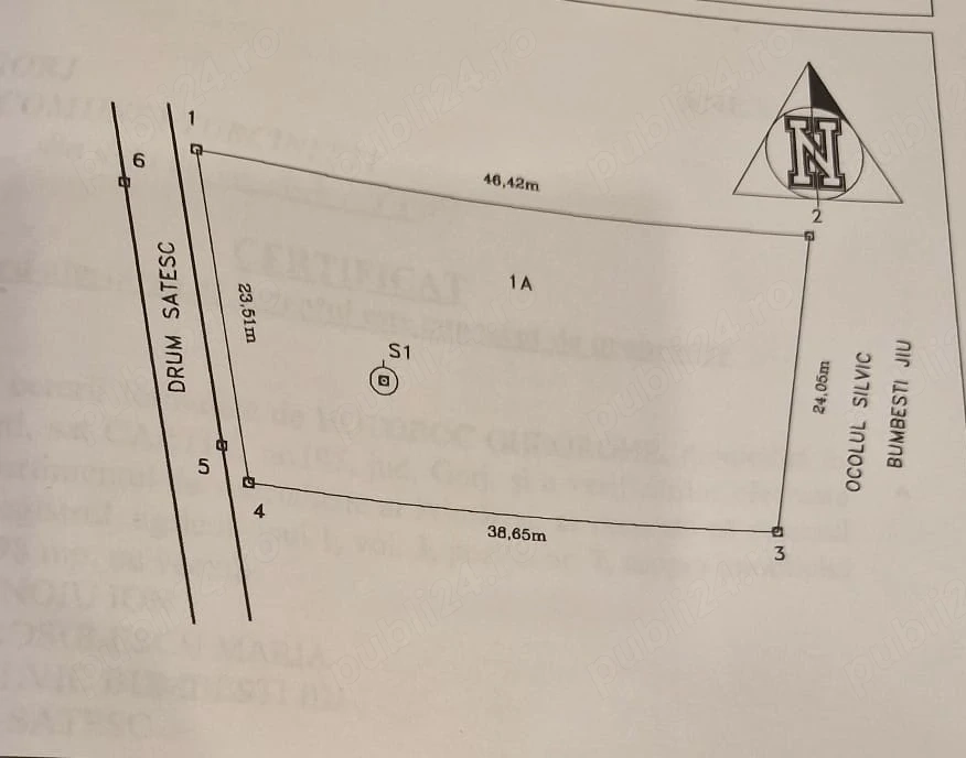 Teren intravilan 998m2 Cartiu Gorj (14km fata de centru TG Jiu)