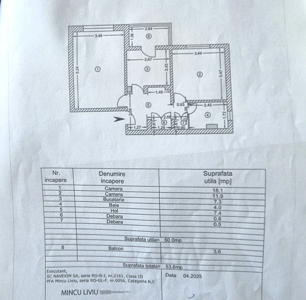 Apartament 2 camere decomandate, etaj 4, zona I.C. Frimu