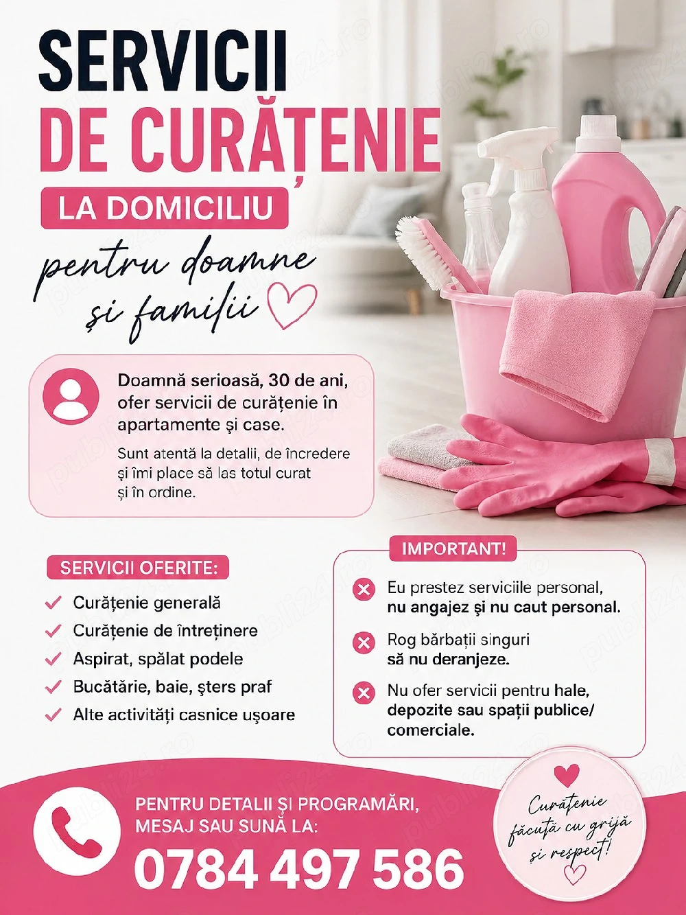 Servicii de curatenie la domiciliu