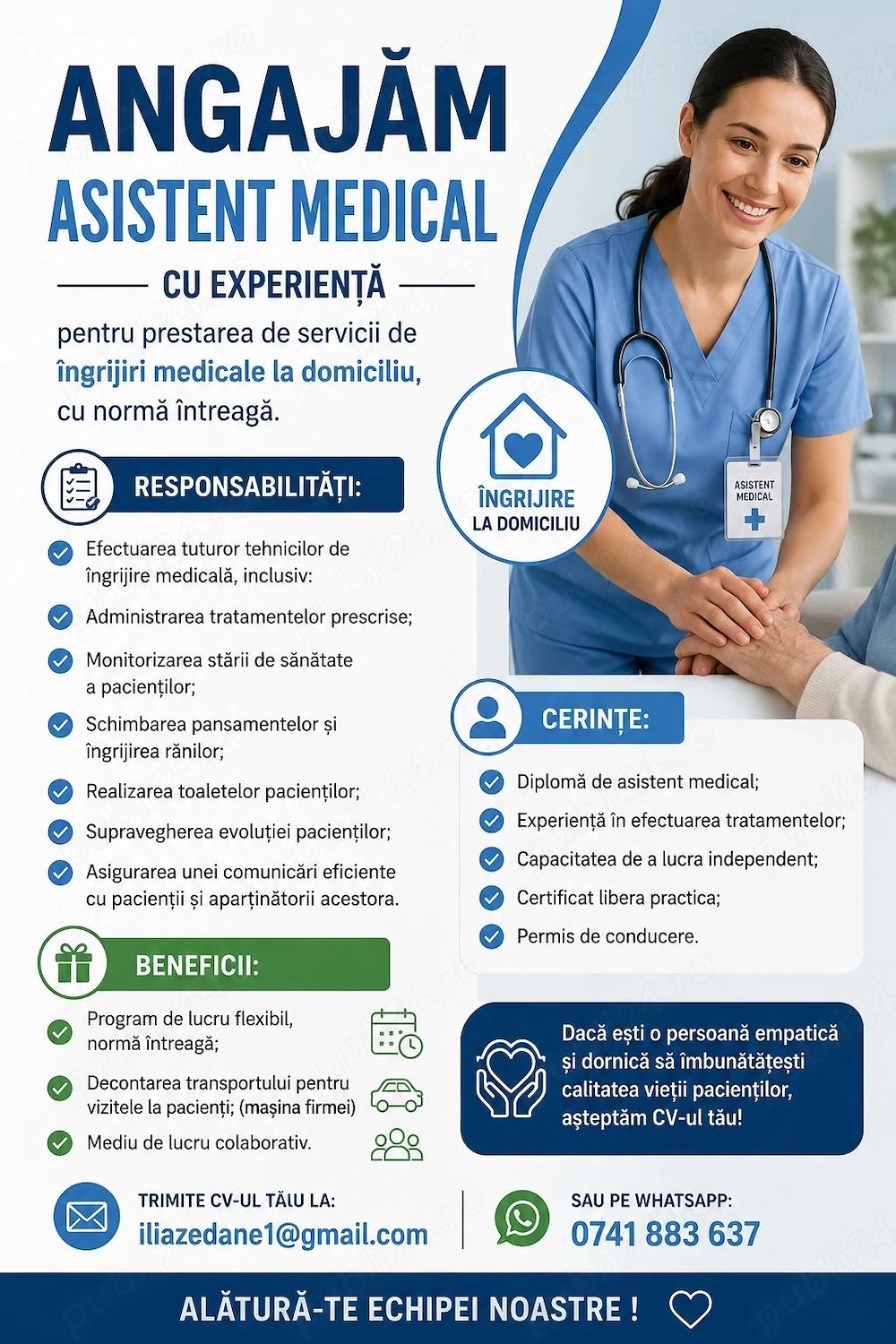 Angajam asistent medical generalist