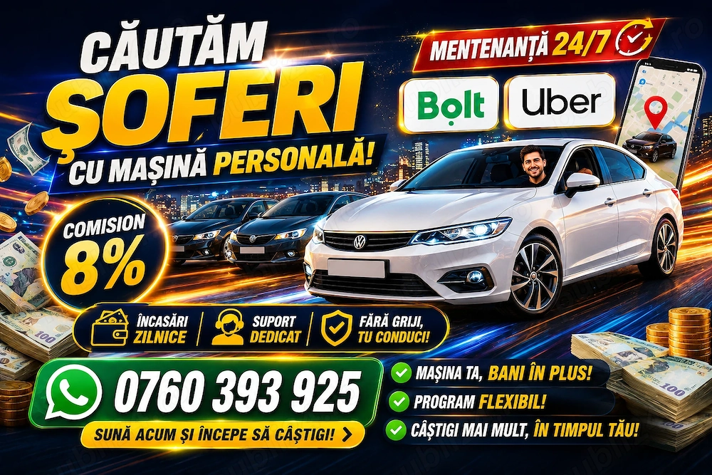 Soferi Uber Bolt Comision 8% URGENT