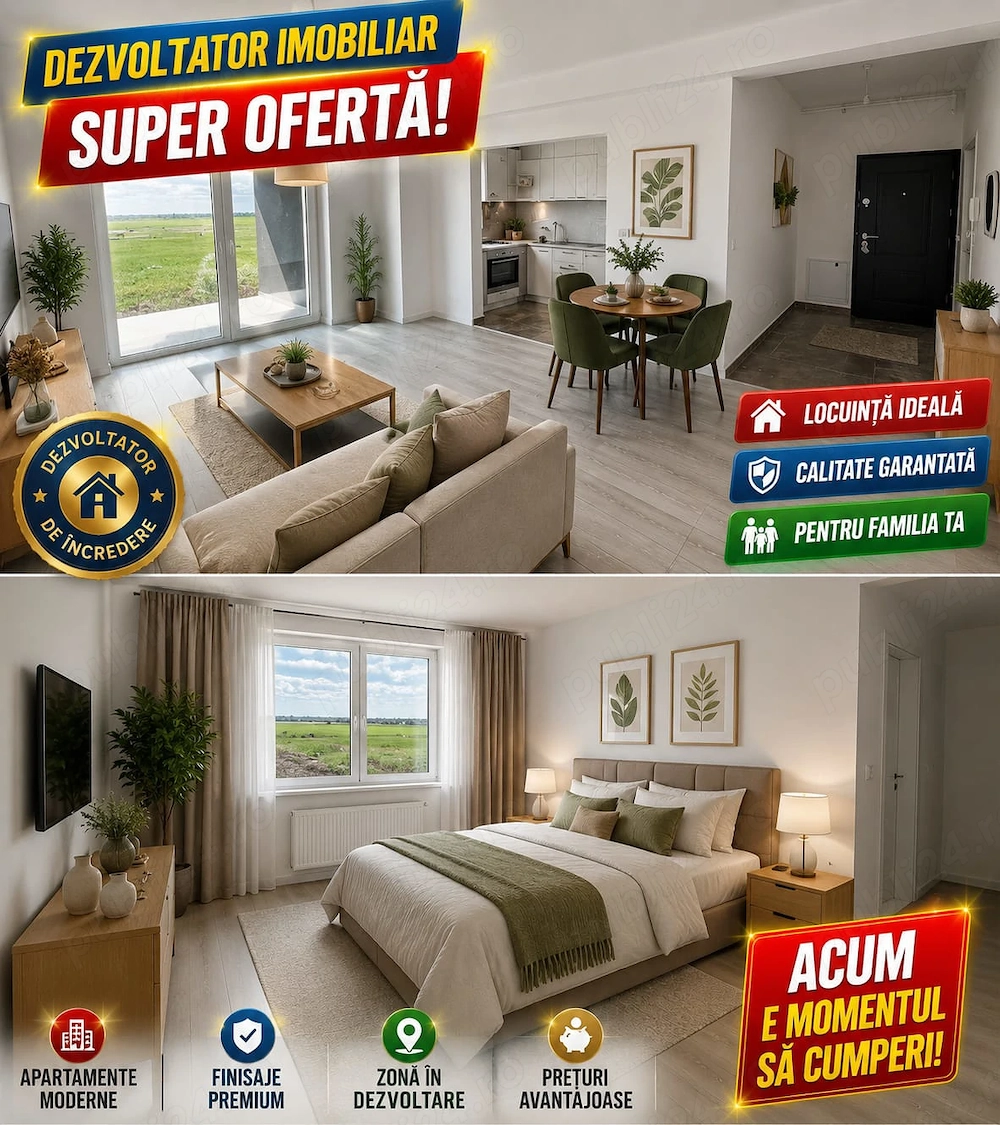 Apartament 1 camera- Direct de la dezvoltator!