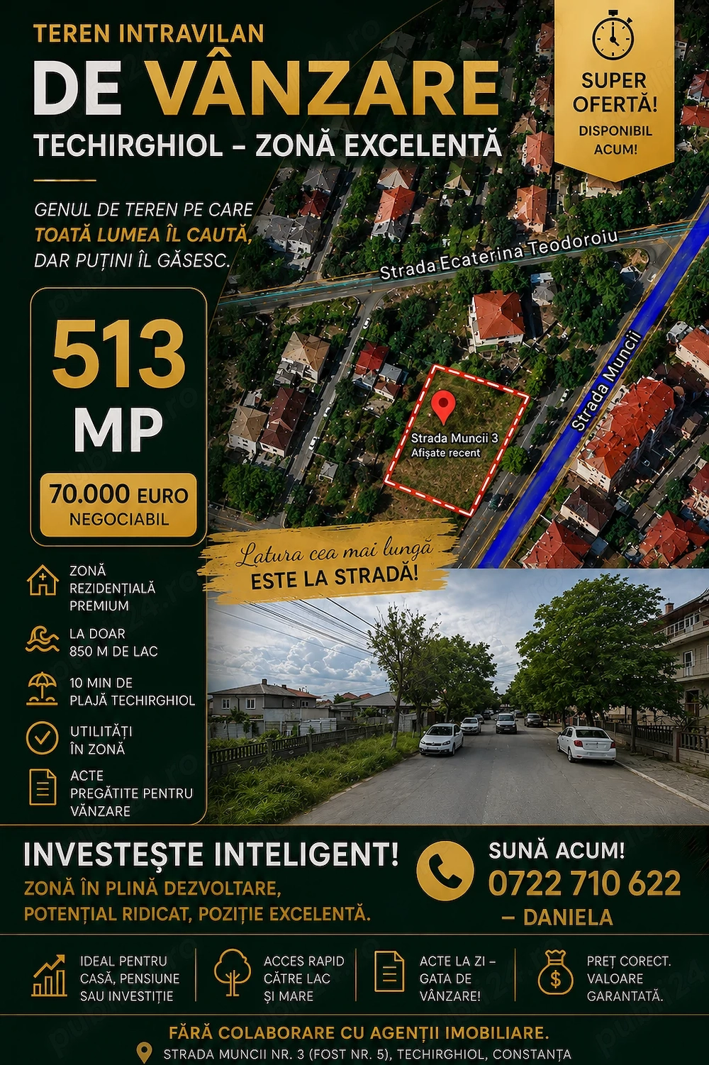 Teren intravilan de vânzare   TECHIRGHIOL