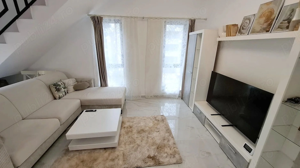 Ap.3 camere - 2 niveluri - 83mp - bloc nou - mobilat si utilat - 125.000 Euro - parcare inclusa