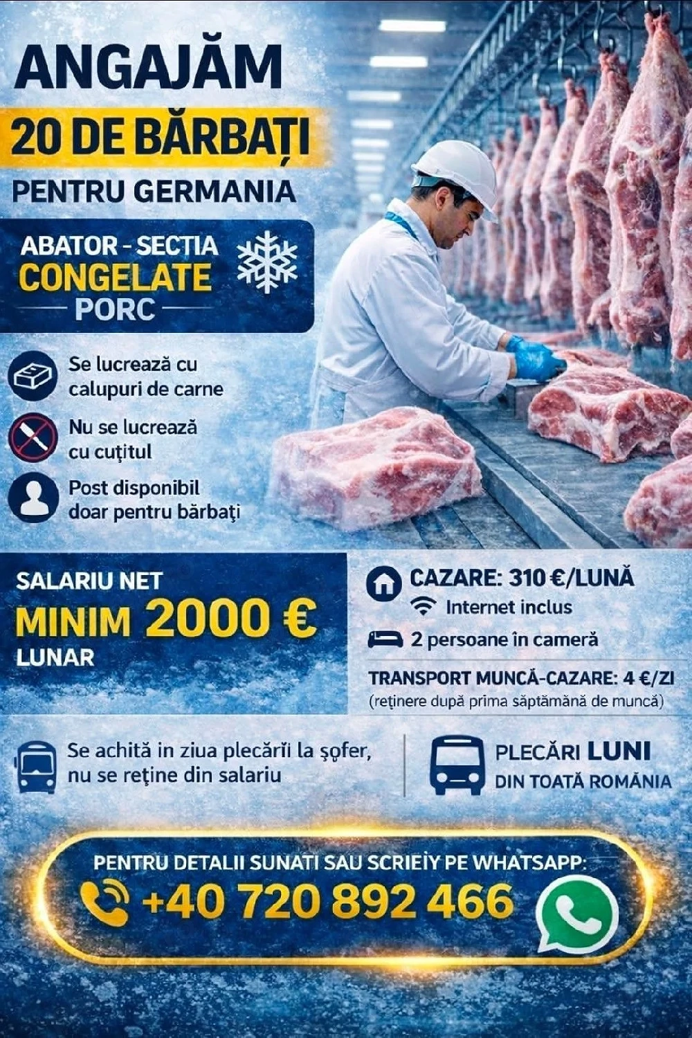 Muncă in Germania la congelate 