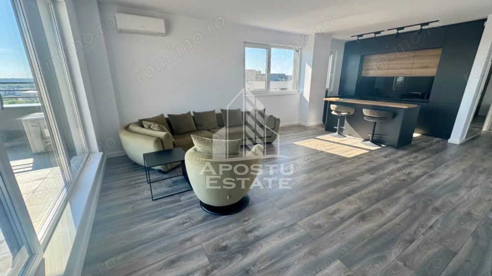 Penthouse 2  camere,modern cu terasă panoramică ,Zona Aradului