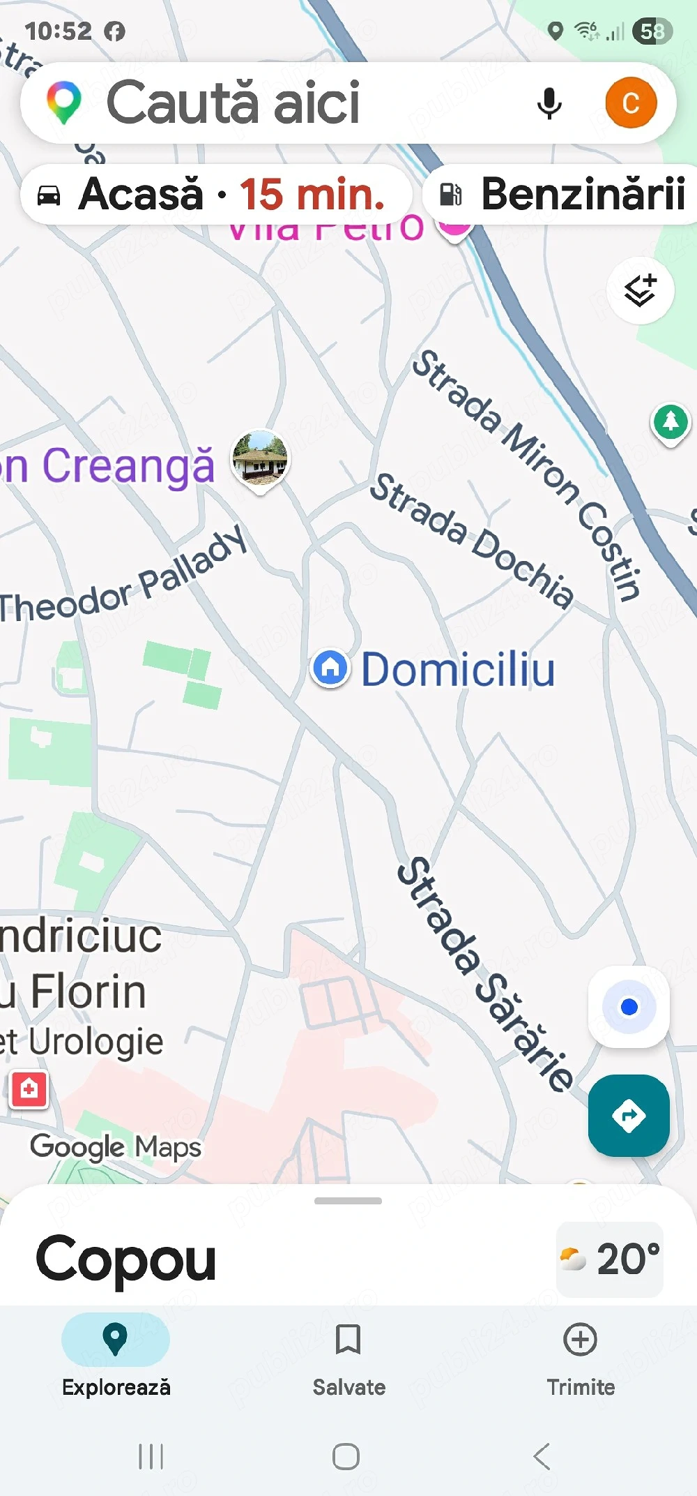 Casă si teren central