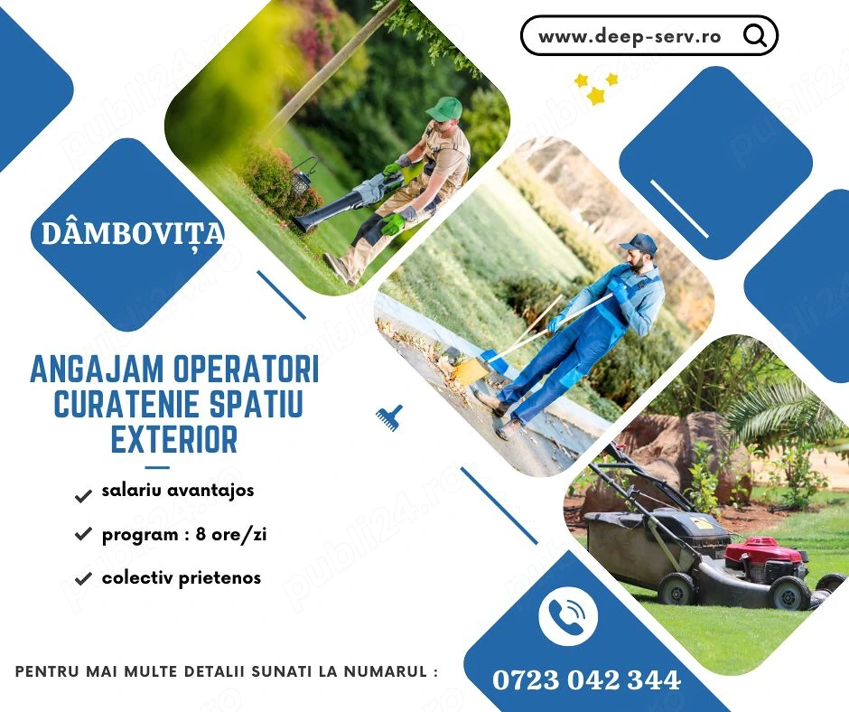 Operatori curatenie - spatiu exterior - barbati - zona Dambovita Mall