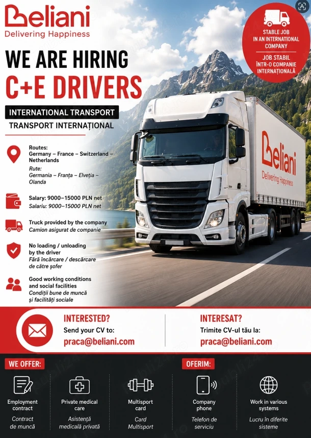 Șofer internațional C+E - Germania