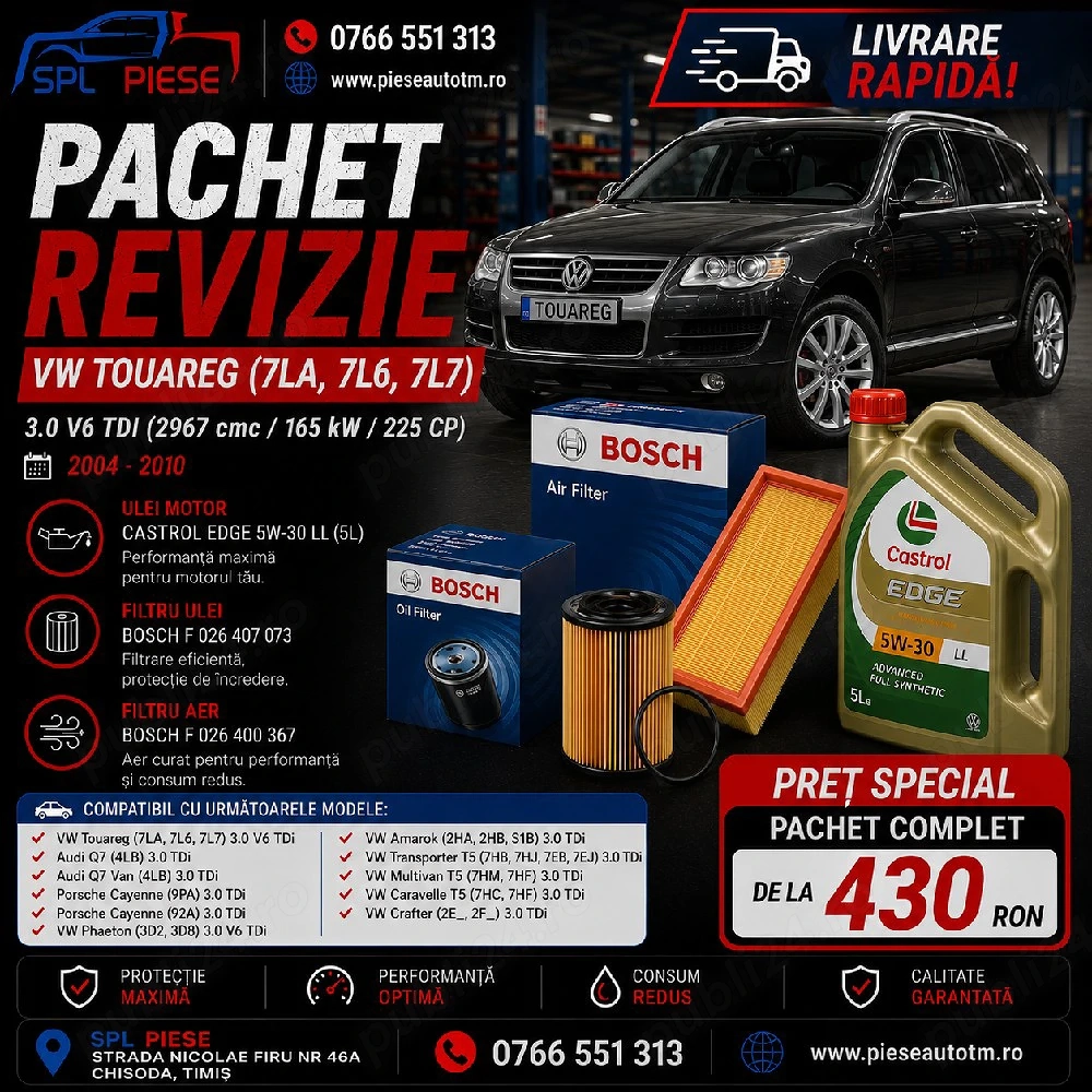 Pachet revizie complet pentru VW Touareg 3.0 V6 TDI! 