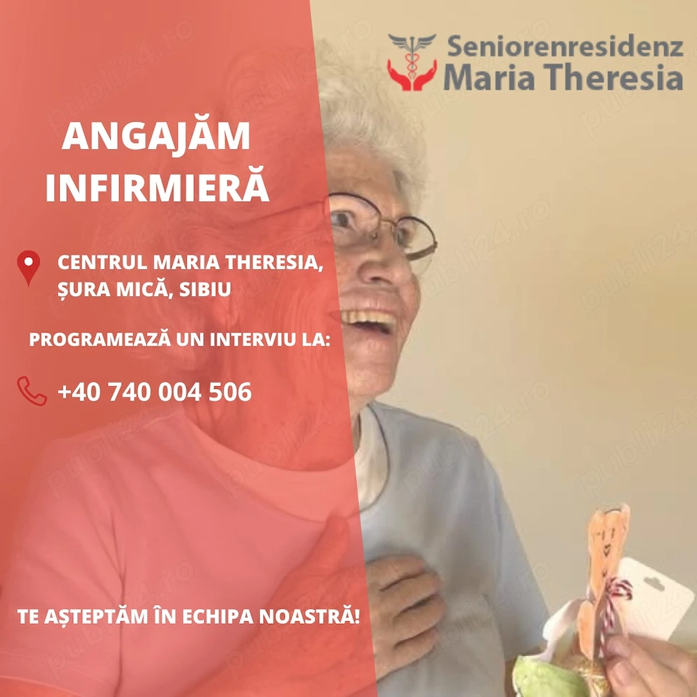 angajare infirmiera   ingrijitor seniori 