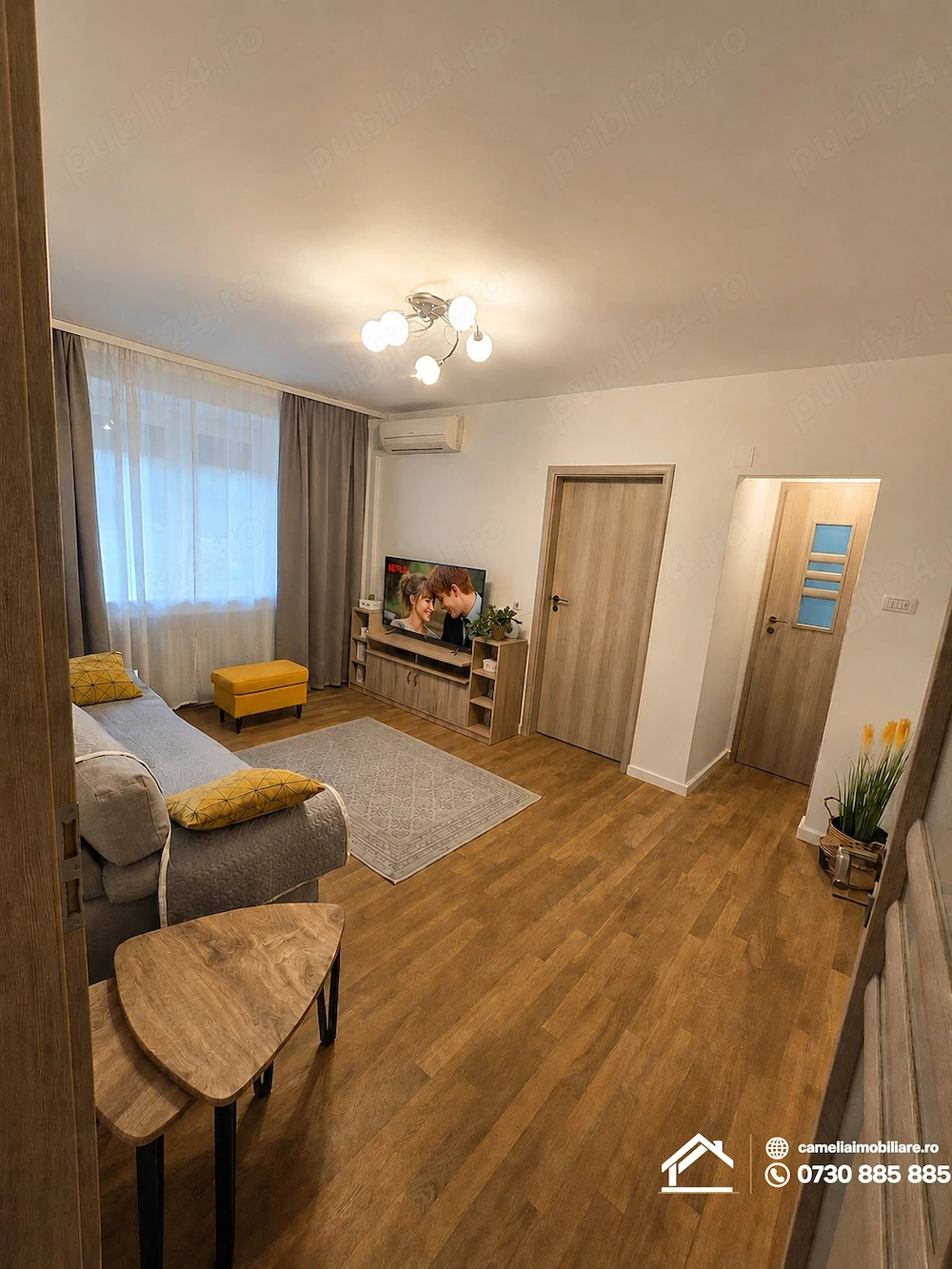 2 camere renovat complet Piața Domenii Ion Mihalache mobilat nou etaj 1
