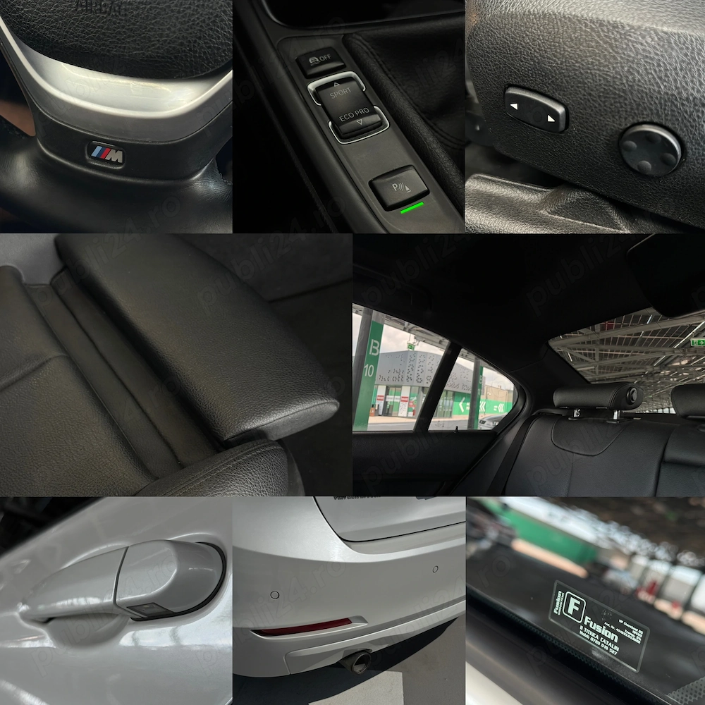 BMW Seria 3 F30 2015 2.0 diesel Efficient Dynamics-Pachet M interior, Scaune sport piele, alb perla