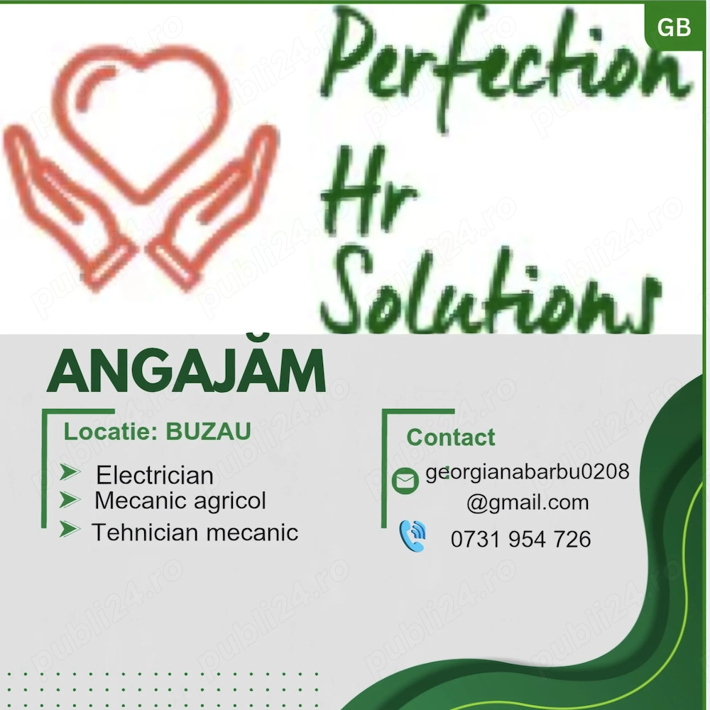 Recrutam Mecanic agricol, Tehnician mecanic si Electrician