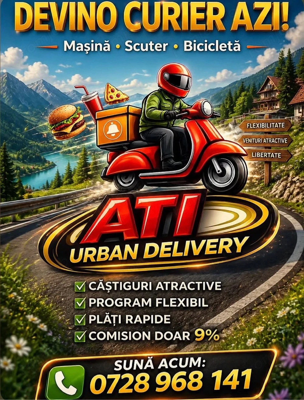 Cautam Courieri Glovo , Wolt, Bolt Food
