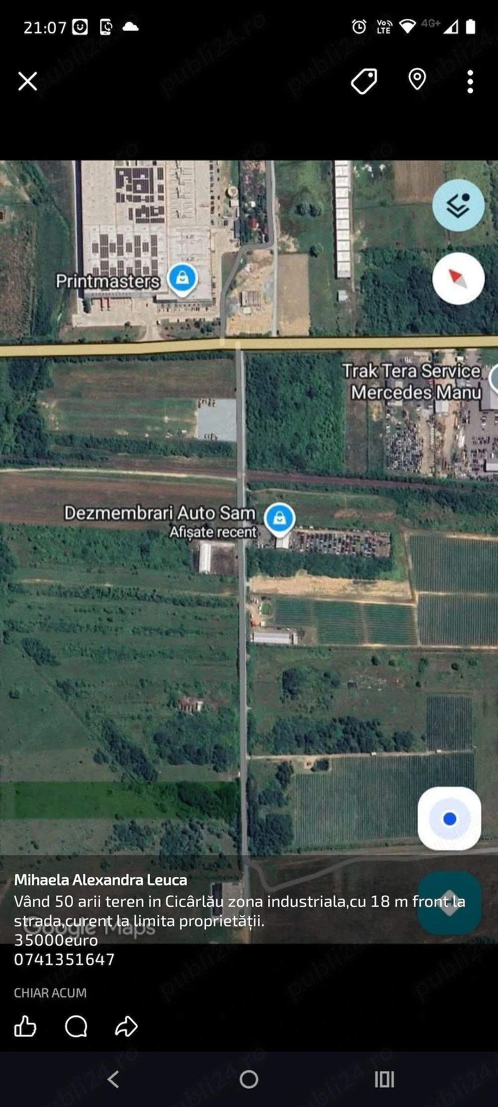 Teren in zonă industrială 